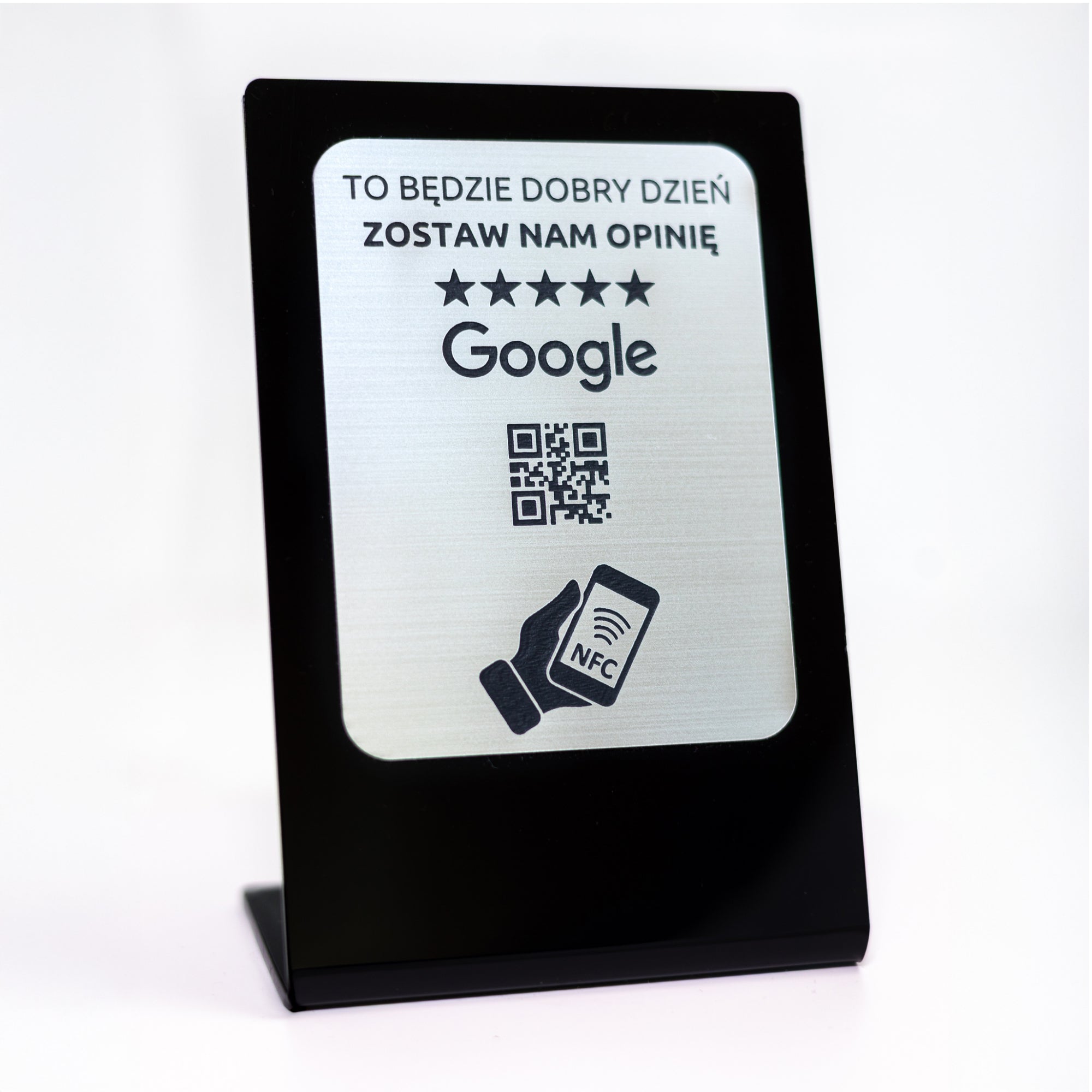 Prezenter NFC/QR do Opinii Google (Brak Abonamentu)
