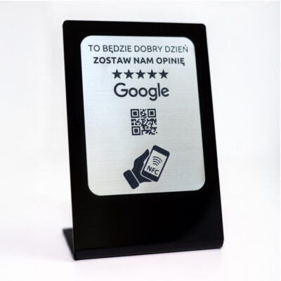 Prezenter z kodem QR i NFC (srebrny)