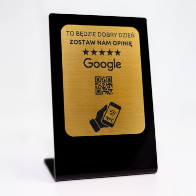 Prezenter z kodem QR i NFC (złoty)